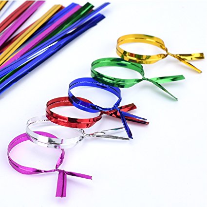 600pcs 4" Metallic Twist Ties-6Color:red, blue, green, gold, silver and pink