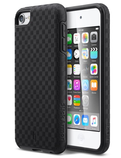 ULAK iPod 6 Case,iPod 5 Case,[ SLICK ARMOR ] Slim-Protection Case for Apple iPod Touch 6 5th Generation (Black)