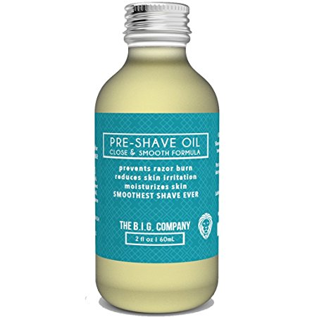 The B.I.G. Company Inc's Premium Pre-Shave Oil - 2oz - For the Smoothest Shave Ever - Reduce Skin Irritation - Prevent Razor Burn - Moisturize