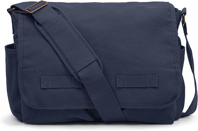 Sweetbriar Classic Vintage Messenger Bag - Original Heavyweight Cotton Canvas Shoulder Bag with Upgraded Features