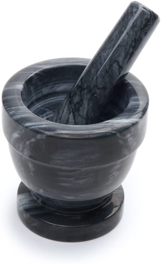 Fox Run 3830 Marble Mortar and Pestle, Black