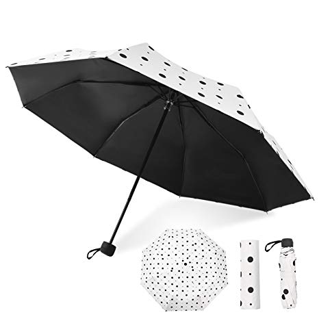 ROOYA BABY Umbrella and Parasol 2-in-1, Windproof and Compact Umbrella Lightweight Folding Umbrella for Women and Girls, UPF 50  Sun UV Protection