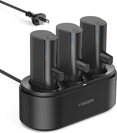 VEGER 3PCS 5000mAh Portable Android Chargers Charging Station Kit, Shared Charging Station Dock with 3 Powerbanks Set for Home Pub Office Restaurant Hotel Party