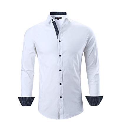 Alex Vando Mens Dress Shirts Regular Fit Long Sleeve Men Shirt