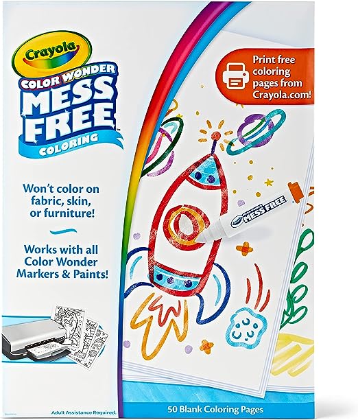 Crayola Color Wonder Mess Free Coloring, Blank Coloring Pages, 50 Count, Printable Page Refill Set