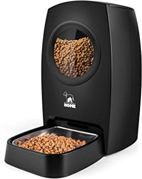 HICTOP Automatic Pet Feeder | Auto Cat Dog Timed Programmable Food Dispenser Feeder for Medium Small Pet Puppy Kitten - Portion Control Up to 4 Meals/Day M30 6L(Black)