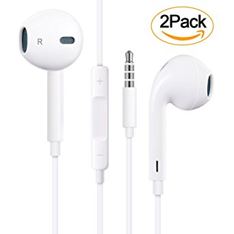 iPhone Earphones,ZJTL In Ear Headphones Earbuds with Microphone Stereo for Apple iPhone 7 Plus/7/6s/6 Plus/5s/5/4s/4/iPad/iPod and More(2 pack)