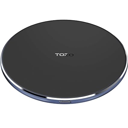 TOZO W1 Wireless Charger 15W Fast Charging Pad Thin Aviation Aluminum Computer Numerical Control Technology Royal Blue (NO AC Adapter)