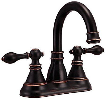 Derengge F-4501-NB Two Handle Oil Rubbed Bronze Bathroom Sink Faucet with Pop up Drain,cUPC NSF AB1953 Lead Free­