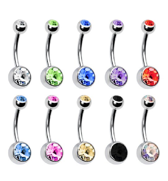 BodyJ4You® Lot of 10pc 14G Belly Button Ring Body Jewelry Piercing 10 Pack