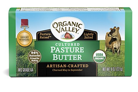Organic Valley, Organic Cultured Pasture Butter, Lightly Salted, 8 Ounces