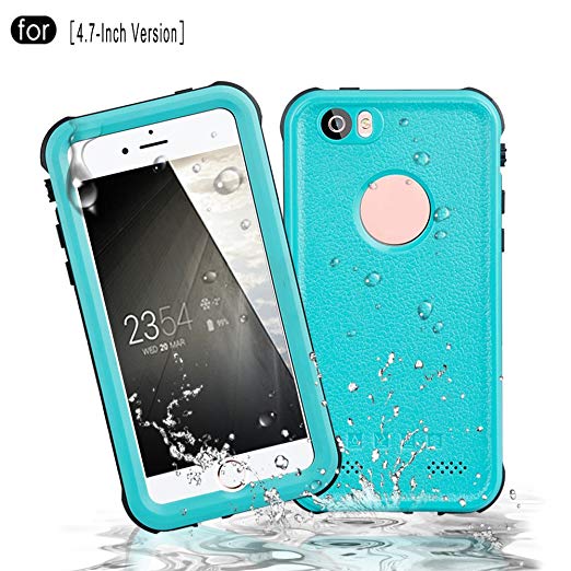 Redpepper Waterproof Case for iPhone 6/6s, Full Sealed Underwater Protective Cover, Shockproof, Snowproof and Dirtproof for Outdoor Sports - Diving, Swimming, Running, Skiing, Climbing (Grass Blue)