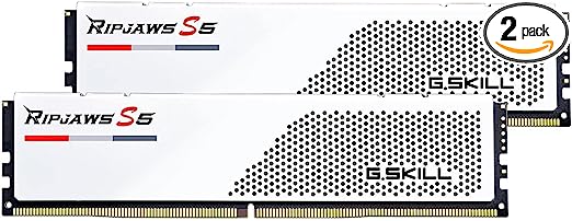 G.Skill RipJaws S5 Series (Intel XMP) 32GB (2 x 16GB) 288-Pin SDRAM DDR5 5600 CL30-36-36-89 1.25V Dual Channel Desktop Memory F5-5600J3036D16GA2-RS5W (Matte White)