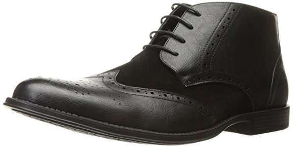 alpine swiss Geneva Mens Ankle Boots Lace Up TwoTone Brogue Wing Tip Dress Shoes