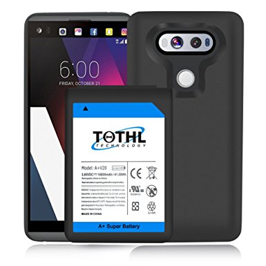 TQTHL LG V20 Extended Battery | 10800mAh Extended Battery & Exclusive Hard Black Cover for LG V20 BL-44E1F (Up to 3X Extra Battery Power) Compatible with all LG V20 variants- Black[18 Month Warranty]