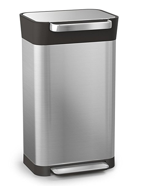 Joseph Joseph 30030 Intelligent Waste Titan Trash Can Compactor, 8 gallon / 30 liter, Stainless Steel