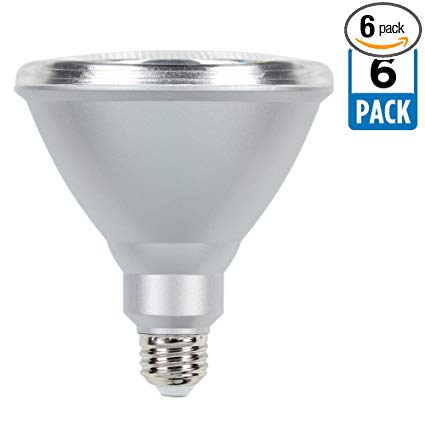 Westinghouse 4311020 15 (90-Watt Equivalent) PAR38 Flood Dimmable Bright White Indoor/Outdoor Energy Star Medium Base (6 Pack) LED Light Bulb, Six, Clear