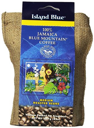 Island Blue 100% Jamaica Blue Mountain Whole Beans Coffee (8oz)