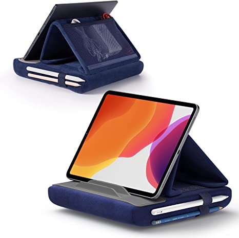 JSAUX Tablet Holder for Bed, Tablet Pillow Stand Compatible with iPad Pro 11 10.5 9.7 10.2 Air Mini, Kindle, Tablets, Phones, E-Reader, Books and More 4-11'' devices for Lap, Bed and Desk Navy Blue