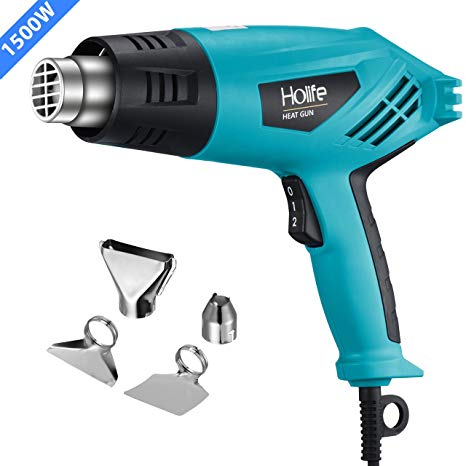 Heat Gun, PICTEK Hot Air Gun Dual Temperature 662℉-1022℉(350℃-550℃) 1500W with Four Nozzle Attachments, Over-Load Protection for Crafts, Shrink Wrapping, Removing Paint