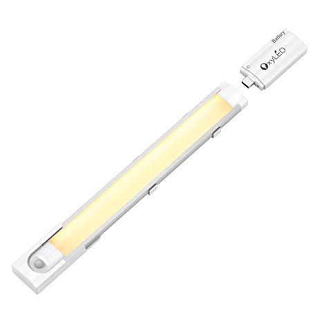 Motion Sensor Closet Lights, USB Rechargeable Under-cabinet Lightening, 25 LED Wardrobe Lights, Detachable LED Night Light Bar for Bathroom, Bedroom, Gun Safe, Storage Room, T-04 Warm White