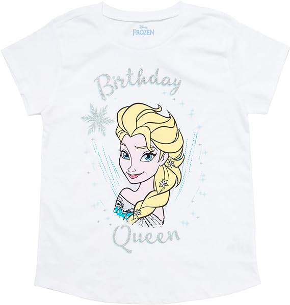 Disney Minnie Mouse Princess The Little Mermaid Moana Lilo & Stitch Frozen Elsa Birthday Girls T-Shirt Toddler to Big Kid