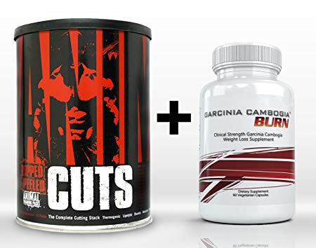 Animal Cuts (42 Packs) & Garcinia Cambogia Burn (60 Capsules) - The Ultimate Bundle of Thermogenic Fat Burning Diet Pills | Comprehensive Weight Loss Stack and Cutting Agent to Double Your Results