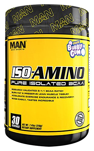 MAN Sports Iso-Amino BCAA Powder, Grape Bubble Gum, 210 Gram