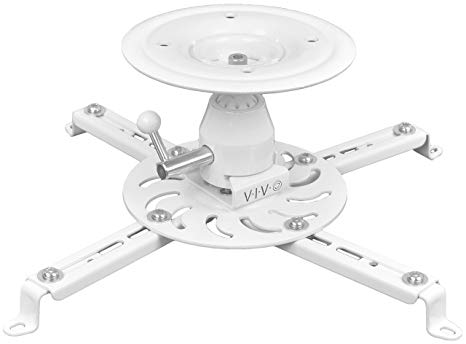 VIVO Universal Articulating Swivel Tilt Premium Ball Joint Heavy Duty Ceiling Projector Theater Mount | Full Motion White (MOUNT-VP04W)