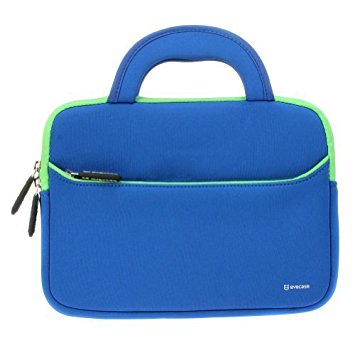 8.9 - 10.1 inch Tablet Sleeve, Evecase 8.9 ~ 10.1 inch Tablet Notebook Ultra-Portable Neoprene Zipper Carrying Sleeve Case Bag with Accessory Pocket - Blue/Green