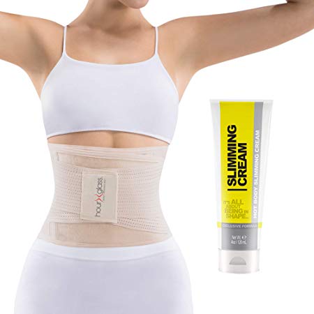 Slim Abs Waist Trimmer Trainer Corset with Skin Firming and Tightening Sweat Cream