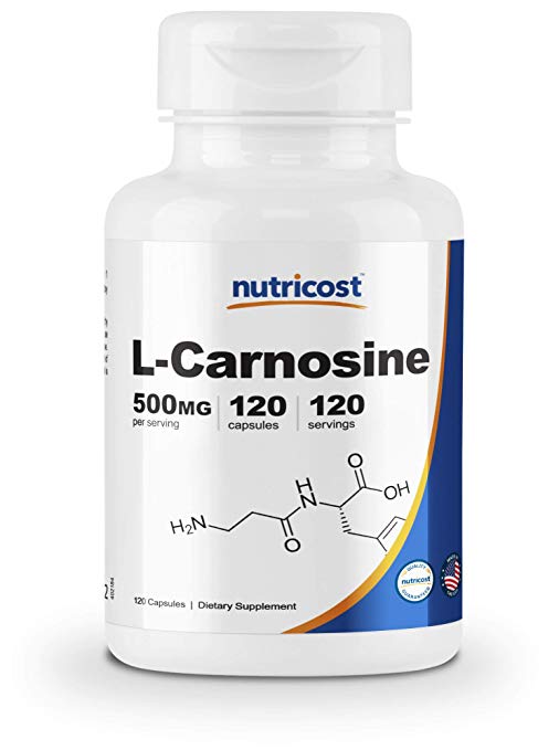 Nutricost L-Carnosine 500mg, 120 Capsules - Veggie Capsules, Non-GMO, Gluten Free, Muscle Function & Strengthening