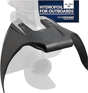 Five Oceans Hydrofoil, Hydrofoil for Outboard Motor, Hydro-Stabilizer Fins for Outboards and Stern Drive, for Motors at a Horsepower Range of 40-250HP, Black - FO4469