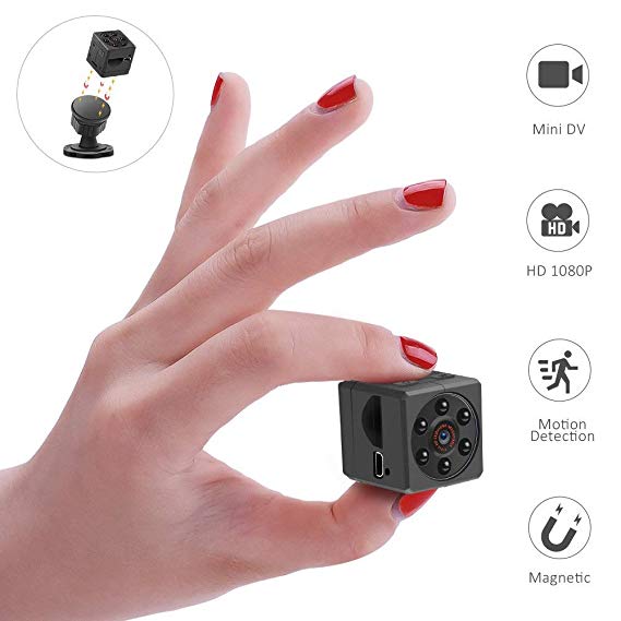 Mini Hidden Spy Magnetic Camera,1080P HD Portable Home Security Camera with Night Vision/Motion Detection/USB Camera for Office,Home & Car(Support 32GB Micro SD Card)