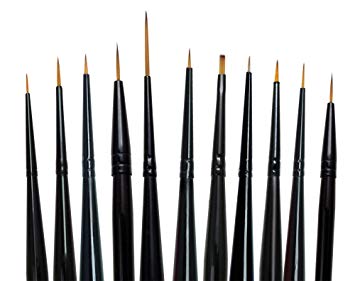 Majestic Royal and Langnickel Short Handle Paint Brush Set, Detail, 11-Piece