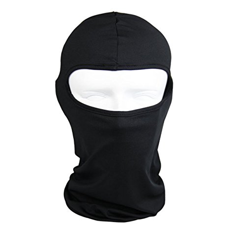 Thin Cotton Spandex Balaclava Face Mask, Ski Mask, Helmet Liner Lightweight and Thin for Maximum Comfort (Black)