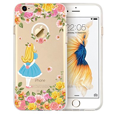 iPhone 6s Case, iPhone 6 Case, ESR Soft Gel TPU Silicone Case Clear with Design Cute Cartoon Slim Fit Ultra Thin Protective Cover for 4.7 inches iPhone 6 /iPhone 6s_Alice Wonderland