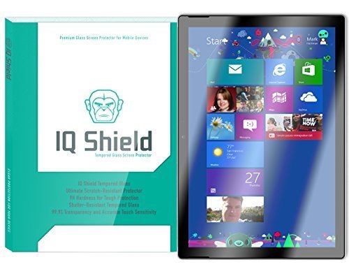 IQ Shield Tempered Glass - Microsoft Surface Pro 4 Glass Screen Protector Ballistic Glass  Warranty Replacements - 999 Transparent HD Shield  9H Hardness  Shatter-Proof  Bubble-Free