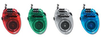 Master Lock 4603D 24-Inch Retractable Cable Lock, Contains Only One Lock, Colors May Vary