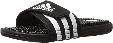 adidas Men's Adissage Slides Sandal, Black/White/Black, 15