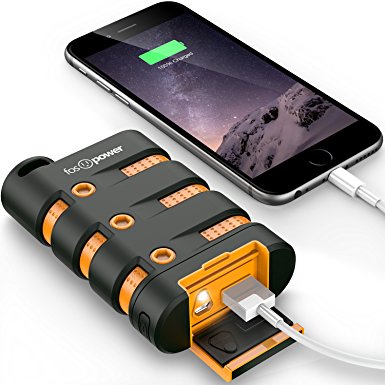 FosPower PowerActive 10200mAh Portable Charger, Rugged [Waterproof | Heavy Duty] External Battery Power Bank for iPhone X 8 7 6S 6 Plus, iPad, Samsung Galaxy S9 S9  S8 Note 8 and More