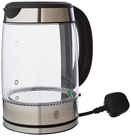 Russell Hobbs 21600 Illuminating Glass Kettle, 1.7 L - Blue Illumination