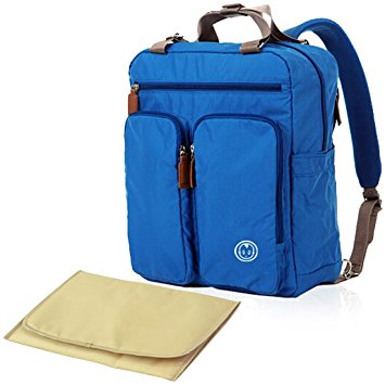 KF Baby MAS Travel Backpack Diaper Bag, Blue   Changing Pad Value Combo Set