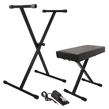 On Stage Stands Keyboard Stand/Bench Pak with KSP100 Sustain Pedal