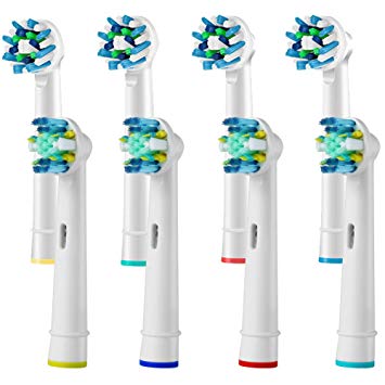 Compatible Replacement Toothbrush Heads Refill for Braun Oral b Electric Toothbrush Pro 1000 Pro 3000 Pro 5000 Pro 7000 Vitality 4 Floss Action Heads Plus 4 Cross Action Heads