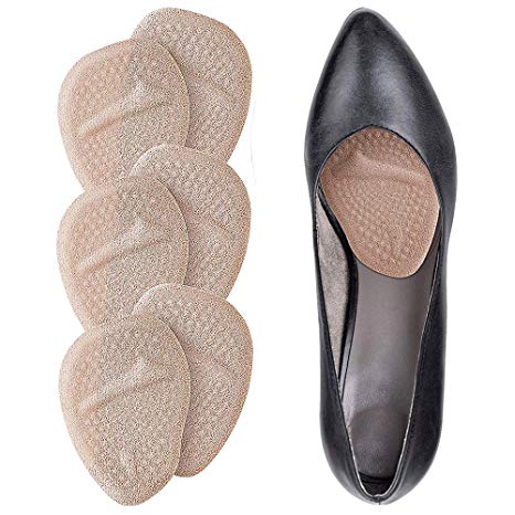 High Heel Cushion Insert for Women, Ball of Foot Cushions for High Heel, Metatarsal Pads for Women 6 Pieces, Forefoot Pad, All Day Pain Relief, Anti-Slip Soft Forefoot Shoe Insole, One Size fits All