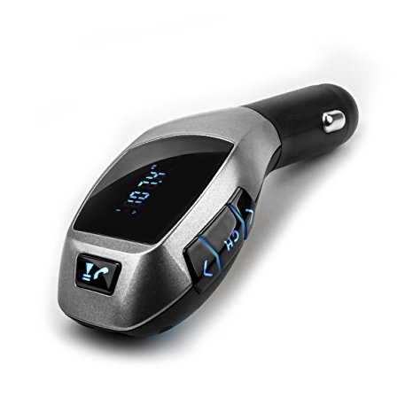 KINGEAR Wireless Bluetooth FM Transmitter with Car Kits Charger Adapter