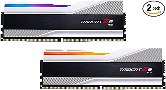 G.Skill Trident Z5 RGB Series (Intel XMP) 32GB (2 x 16GB) 288-Pin SDRAM DDR5 6000 CL30-40-40-96 1.35V Dual Channel Desktop Memory F5-6000J3040F16GA2-TZ5RS (Metallic Silver)