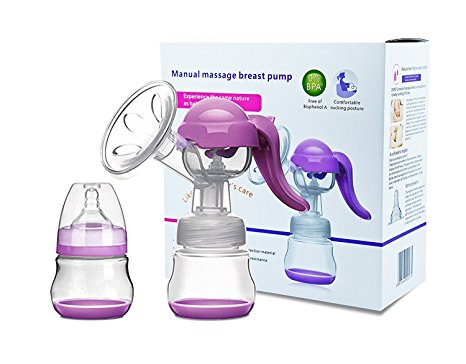 Adjustable Manual Breast Pump with Lid for Breastfeeding Bottle Milk Saver Baby Feeding Machine