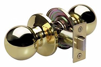 Master Lock BAO0403 Ball Knob Passage Door Hardware with SilvaBond Antimicrobial Protected Finish, Polished Brass
